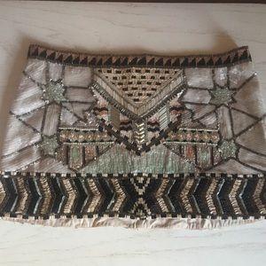 All Saints Aztec Beaded Newaz Mini Skirt